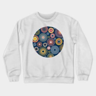 Colorful circles on dark blue seamless pattern Crewneck Sweatshirt